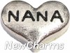 H7623 Nana On Silver Heart Floating Locket Charm