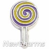 H7625 Purple And Yellow Lolipop Floating Locket Charm