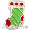 H7629 Green And Red Stocking Floating Locket Charm