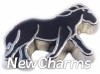 H7667 Black Horse Silver Trim Floating Locket Charm