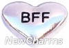 H7675 BFF Silver Heart Floating Locket Charm