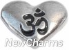 H7684 Om Silver Heart Floating Locket Charm