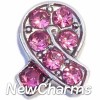 H7694 Ribbon With Pink Stones Floating Locket Charm