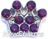 H7709 CZ Purple Crown Floating Locket Charm