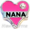 H7723 Nana Pink Heart Floating Locket Charm