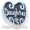 H7793 Daughter on Black Floating Locket Charm