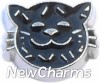 H7795 Black Cat Face Floating Locket Charm