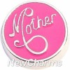 H7809 Mother Pink Circle Floating Locket Charm