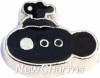 H7817 Black Submarine Floating Locket Charm