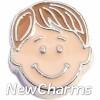 H7841 Light Brown Parted Hair Boy Floating Locket Charm