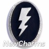 H7863 Lightning Bolt On Black Floating Locket Charm