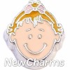 H7886 Blonde Baby Girl Floating Locket Charm