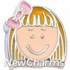 H7887 Blonde Short Hair Girl Floating Locket Charm