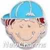 H7892 Redhead Ballcap Boy Floating Locket Charm