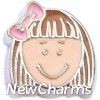 H7898 Blonde Short Hair Girl Floating Locket Charm