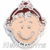 H7901 Dark Brown Baby Girl Floating Locket Charm