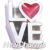 H7913 Stacked Love With Red Heart Floating Locket Charm