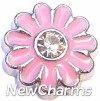 H7924 Big Pink Daisy Floating Locket Charm