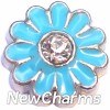 H7925 Big Blue Daisy Floating Locket Charm