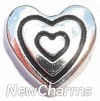 H7938 Silver Heart Inside Heart Floating Locket Charm
