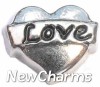 H7944 Silver Love Banner Heart Floating Locket Charm