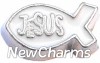 H7960 White Jesus Fish Floating Locket Charm