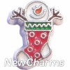 H8049 Snowman Stocking Floating Locket Charm