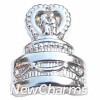 H8064 Silver Wedding Cake Floating Locket Charm