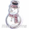 H8069 Snowman With Striped Scarf Floating Locket Charm