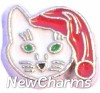 H8081 Christmas Cat Floating Locket Charm