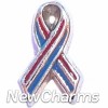 H8090 Thin Patriotic Ribbon Floating Locket Charm