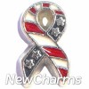 H8092 Thick Patriotic Ribbon Floating Locket Charm