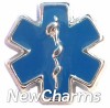 H8095 Blue Medical Symbol Floating Locket Charm