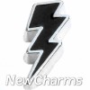 H8102 Black Lightning Bolt Floating Locket Charm