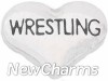 H8105 Wrestling Silver Heart Floating Locket Charm