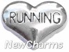 H8109 Running Silver Heart Floating Locket Charm