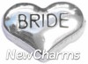 H8114 Bride Silver Heart Floating Locket Charm