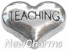 H8115 Teaching Silver Heart Floating Locket Charm