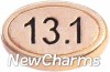 H8134 Gold 13.1 Half Marathon Oval Floating Locket Charm