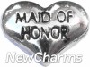 H8140 Maid Of Honor Silver Heart Floating Locket Charm