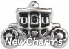H8141 Silver And Black Princess Coach Floating Locket Charm