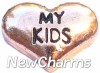 H8147 My Kids Rose Gold Heart Floating Locket Charm