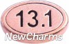 H8148 Rose Gold 13.1 Half Marathon Oval Floating Locket Charm