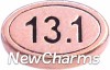 H8148 Rose Gold 13.1 Half Marathon Oval Floating Locket Charm