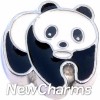 H8185 Panda Silver Trim Floating Locket Charm