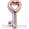 H8187 Rose Gold Heart Key Floating Locket Charm