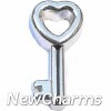 H8188 Silver Heart Key Floating Locket Charm