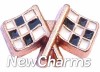 H8194 Rose Gold Racing Flag Floating Locket Charm