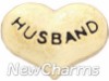 H8205 Husband Gold Heart Floating Locket Charm