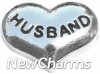 H8215 Husband Silver Heart Floating Locket Charm